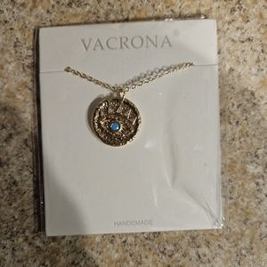 VACRONA Evil Eye Necklace for Women 18k Gold Plated